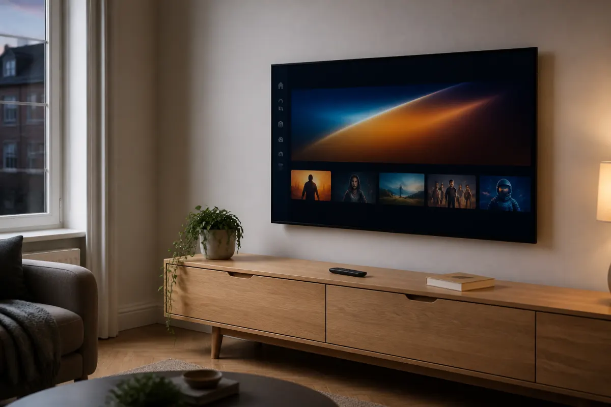 Living room TV ready for IPTV Promotions setup